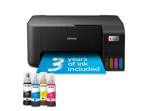 Black epson desktop printer with inks